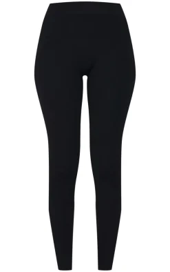 Tall Black Structured Snatched Ribbed Leggings