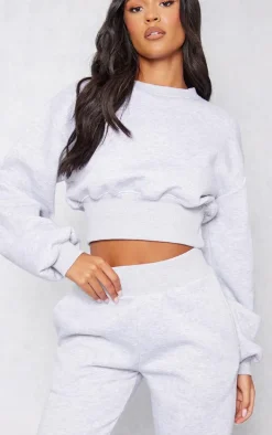 Tall Ash Grey Cropped Sweatshirt