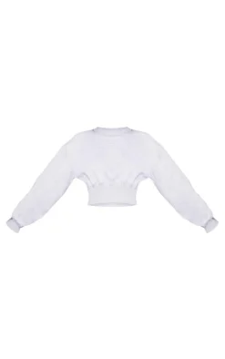 Tall Ash Grey Cropped Sweatshirt
