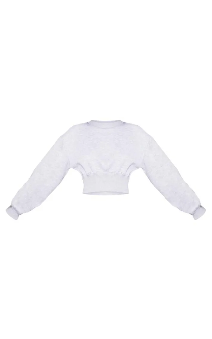 Tall Ash Grey Cropped Sweatshirt