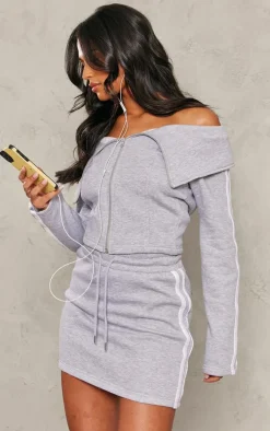 Tall Ash Grey Fold Over Detail Sweatshirt