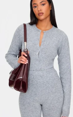 Tall Ash Grey Soft Knit Biker Shorts