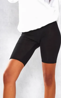 Tall Black Basic Jersey Bike Shorts