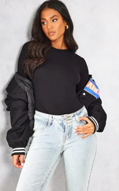 Tall Black Basic Long Sleeve Top