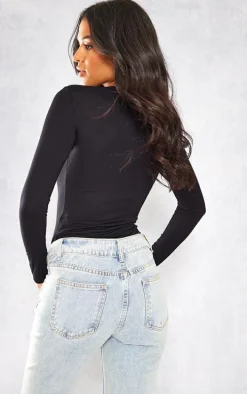 Tall Black Basic Long Sleeve Top