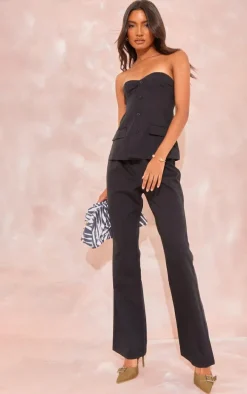 Tall Black Button Up Front Corset Top