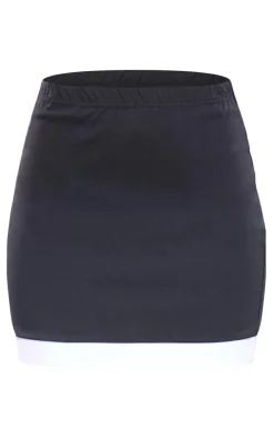 Tall Black Contrast Mini Skirt