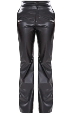 Tall Black Faux Leather Straight Leg Pants