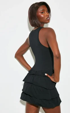 Tall Black Frill Shift Dress