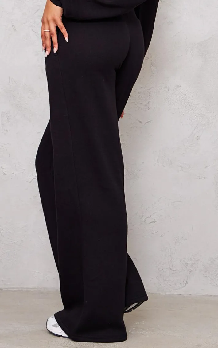 Tall Black High Waisted Wide Leg Sweatpants