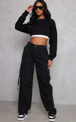 Tall Black Lightweight Shell Low Rise Cargo's