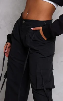 Tall Black Lightweight Shell Low Rise Cargo's