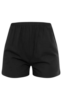 Tall Black Linen Look Shorts