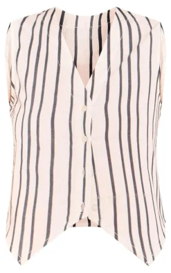 Tall Black Linen Pinstripe Vest