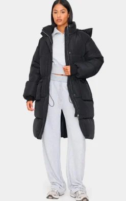 Tall Black Longline Oversized Puffer Coat