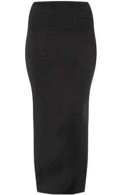 Tall Black Low Rise Slinky Midaxi Skirt