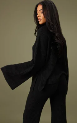 Tall Black Luxe Rib Knit Oversized Sweater
