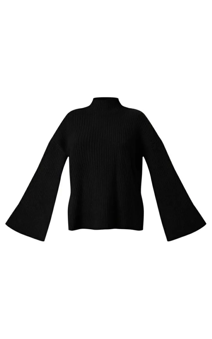 Tall Black Luxe Rib Knit Oversized Sweater