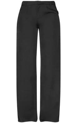 Tall Black Premium Woven Double Waistband Tailored Pant