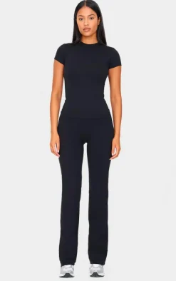 Tall Black Snatched Sculpt Flared Pants