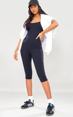 Tall Black Snatched Sculpt Cami Strap Jumpsuit