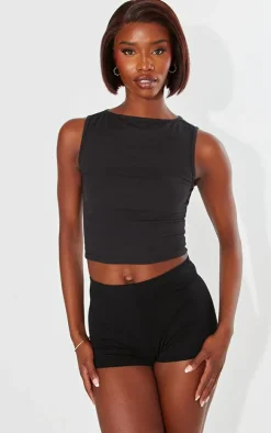 Tall Black Snatched Sculpt Sleeveless Vest