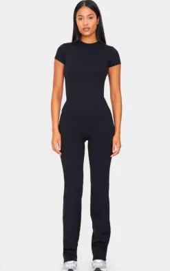 Tall Black Snatched Sculpt Short Sleeve Top