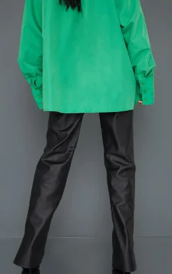 Tall Black Split Hem High Waist Coated Jeans