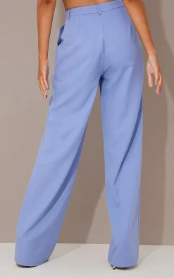 Tall Blue High Waisted Suit Pants