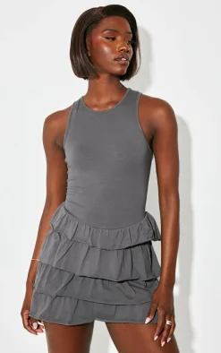 Tall Charcoal Frill Shift Dress