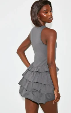 Tall Charcoal Frill Shift Dress