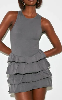 Tall Charcoal Frill Shift Dress