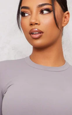 Tall Charcoal Snatched Sculpt Long Sleeve T Shirt