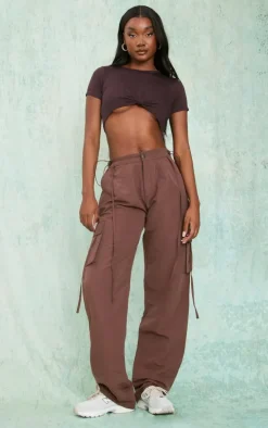 Tall Chocolate Brown Lightweight Shell Low Rise Cargo's