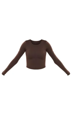 Tall Coffee Snatched Sculpt Long Sleeve Top