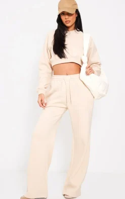 Tall Cream Cropped Long Sleeve Sweatshirt