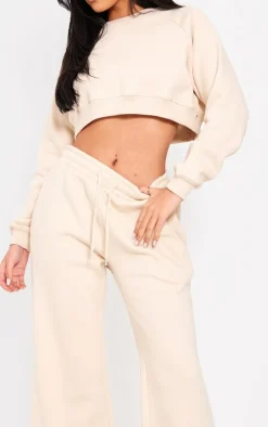 Tall Cream Cropped Long Sleeve Sweatshirt