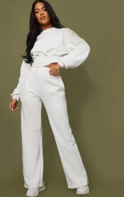 Tall Cream High Waist Wide Leg Sweatpants