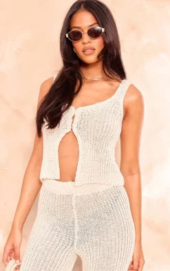 Tall Cream Knit Vest