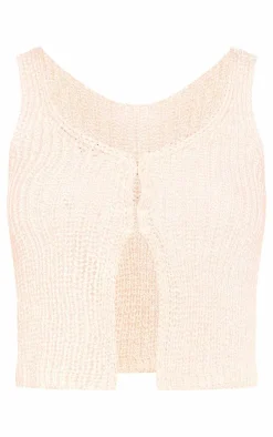 Tall Cream Knit Vest