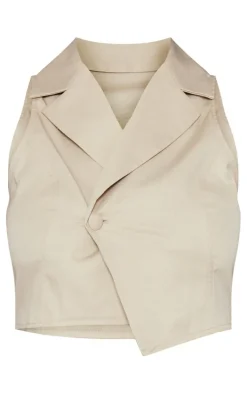 Tall Cream One Button Vest