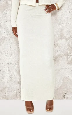 Tall Cream Textured Maxi Skirt