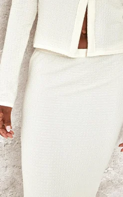 Tall Cream Textured Maxi Skirt
