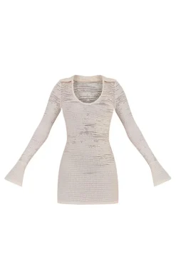 Tall Cream Textured Mini Dress