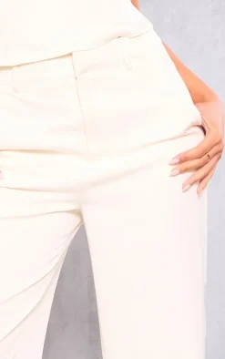 Tall Cream Woven Straight Leg Pants