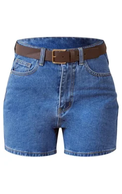 Tall Dark Blue Wash Denim Shorts