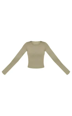 Tall Dark Olive Snatched Sculpt Long Sleeve Top