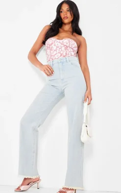 Tall Dusty Pink Sequin Detail Corset Top