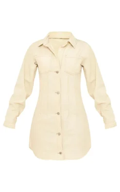 Tall Ecru Denim Oversized Shirt Dress