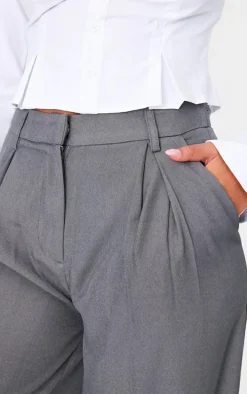 Tall Grey High Waisted Wide Leg Pant